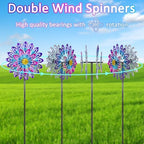 360° Metal Wind Spinner Outdoor,4 Layers Kinetic Wind Sculptures - Image 3