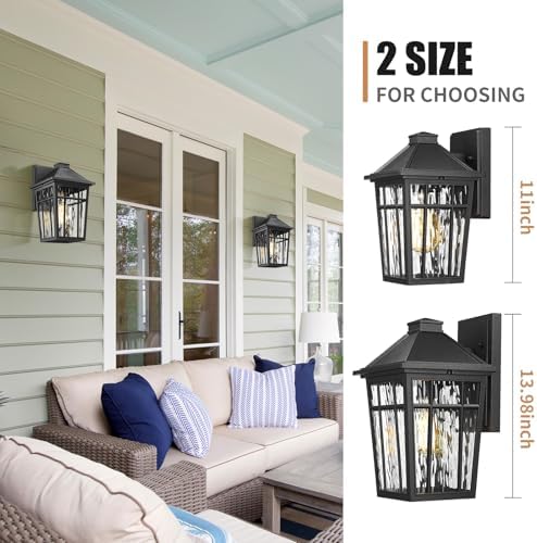 Darkaway 2pcs Outdoor Wall Lights,11inch Exterior Lighting Fixtures - Image 6