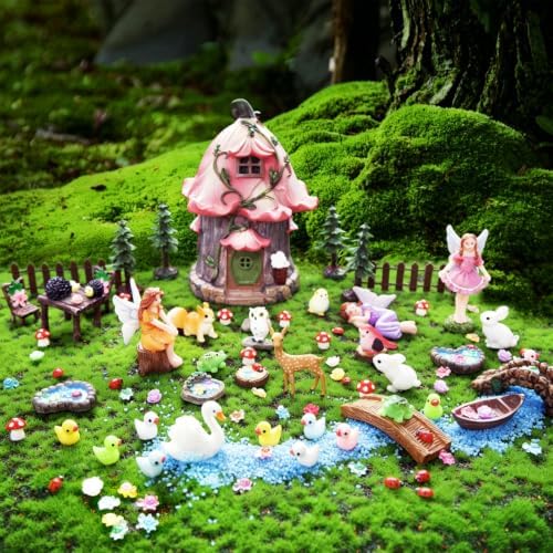 115Pcs Fairy House Kit Mini Fairy Garden Accessories Outdoor Supplies Decor - Image 6