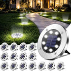 DUUDO 4.6in Solar Lights Outdoor, Solar Garden Outdoor Waterproof Pathway Lights Bright In-Ground Light Outdoor Lighting Decor for Lawn, Patio, Yard, Driveway, Step and Walkway White Light 16pack by DUUDO