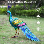 chisheen Metal Peacock Statue Garden Decor Yard Art Outdoor Gift for Women - Image 5