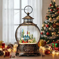 Christmas Village Snow Globe Water Lantern with Horse and Town Scene Battery Operated or USB Powered Musical Lighted Holiday Decoration for Tabletop Display for Family and Friends by XPSCOCO