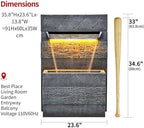 34.65'' Outdoor Water Fountain with LED Lights, Water Feature for Garden - Image 2