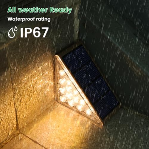 JOFIOS Solar Step Lights - 8 Pack Waterproof IP67, Outdoor Deck & Staircase Lights (Warm Brown) - Image 3