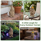 Lyeasw Solar Funny Garden Gnomes Statue - Gnomes for Dad - Waterproof Outdoor Garden Sculpture Light for Yard, Porch, Patio & Balcony - Birthday Gift for Mom, Grandma & Garden Lovers - Image 2