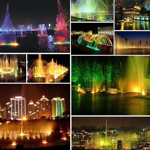 4PCS Underwater Pond Spotlight - Submersible LED Fountain Lamp, 12V/24V with Remote Control Underwater Led Lights, IP68 Waterproof Convex Mirror RGB Pool Lights,Black(RGB)-12V(10w) - Image 2