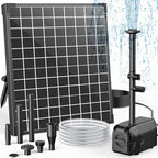 Antfraer 25W Solar Fountain Pump, 320 GPH Solar Pond Pump with 4 Nozzles, Adjustable Flow & 6.6ft Tubing, Solar Water Fountain Pump for Garden, Fish Tank, Backyard by Antfraer
