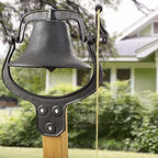 14 Inch Large Cast Iron Farmhouse Dinner Bell - Outdoor Church School Vintage Front Door Bell With Nice and Clear Tone for Outside Farmhouse by iMeshbean