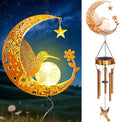 Solar Moon Hummingbird Wind Chimes,Hummingbird Gifts for Mom Women by YJFWAL