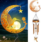 Solar Moon Hummingbird Wind Chimes,Hummingbird Gifts for Mom Women by YJFWAL