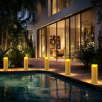 Raycare Large Outdoor Flameless Candles with Remote & Timer, Waterproof Battery Operated LED Pillar Candles, Dark Ivory, 4"x12", Set of 2 - Image 6