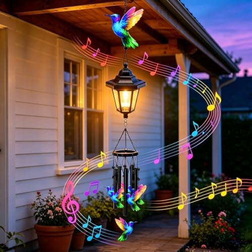 Hummingbird Wind Chimes for Outside, Colorful Wind Chimes,Gifts for Women - Image 4