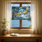 Foxes Playing in Snowy Clearing Rectangular Stained Glass Suncatcher – Hanging Window Panel with Animal & Nature Scene – Vibrant Glass Art Gift for Wildlife, Fantasy, Nature Lovers W0Z774 - Image 6