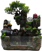 LuuChain Rockery Water Fountain Tabletop Mountain Cascading Waterfalls Indoor Resin Small Waterfall Fountain with LED Lamp for Office Iving Living Room Office Decoration - Image 4