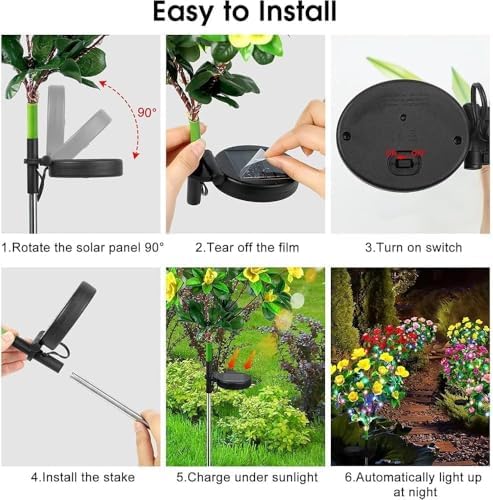 Memorial Garden Bloom Lights – Featuring Ultra-Realistic Artificial Petals, Solar-Powered & Weatherproof, Solar Azalea Flower Decor Stake Lights Outdoor for Cemetery Gravesite Yard Patio (All) - Image 6