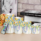 Sunflower Butterfly Flameless Candles Battery Operated Decorative Remote LED Candles with Flickering Flame Pack of 4 for Parties Home Public Elegant Events 2.95x2.95x2.87 Inch Holiday Gifts - Image 4