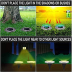 4Pack Solar Garden Lights,AMZSTAR 8 LED Solar Ground Lights Disk Lights Outdoor Solar Landscape Lights,Waterproof Solar Lights Decoration Light for Yard Deck Lawn Patio Pathway Walkway (Warm White) - Image 4