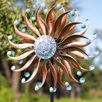 Lariander Wind Spinners Outdoor Metal Large with Stake- 84'' Wind Spinners for Yard and Garden - Windmill for Yard - Ideal Gift Metal Yard Art for Family, Friends, Garden Lovers (Willow Leaf) by WindSpinnersCollection