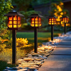 PEVOROS Solar Lights Outdoor,10 Pack Solar Torch Lights Garden Decor with Flickering Flame,Waterproof Solar-Powered Light Tiki Torches for Outside,Flame Torches for Garden Patio Path Yard Decorations by PEVOROS