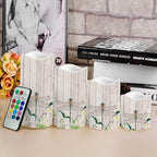 Wood Print Dragonfly Flameless Candles with Remote Timer Flickering LED Pillar Candles Color Changing Set of 4 Battery Operated Candles Indoor Outdoor Home Table Beach Wedding Decoration - Image 4