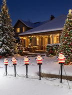 10.5FT Christmas Pathway Lights, 5PK LED Welcome Santa Yard Stake Lights - Image 6