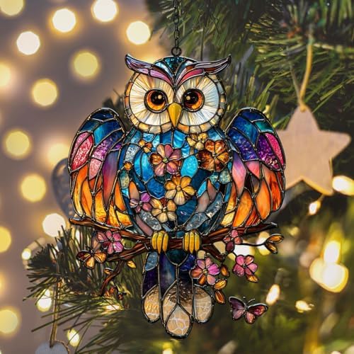 Colorful Owl Acrylic Suncatcher - Image 6