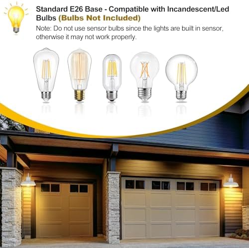 TOBUSA 2-Pack Dusk to Dawn Outdoor Wall Lights, Waterproof Farmhouse Gooseneck Barn Lights, 11.5'' White Outside Wall Sconces for House, Porch, Garage - Image 3