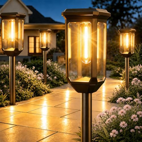 Tenmiro Solar Pathway Lights Outdoor 8 Pack, Bright Solar Garden Lights by Tenmiro