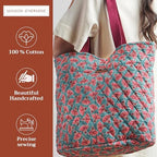 Maison d' Hermine Shopping Bags Cotton Quilted Tote Bag with Zipper Pockets - Image 4