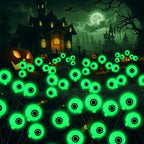 Kohlrabi Halloween Decorations Outdoor, 6 Pack 36 LED Solar Scary Eyeball Swaying Lights, Green Solar Firefly Light Waterproof Outdoor Garden Lights for Halloween Yard Garden Lawn Party Flower Bed by KohlrabiDecor