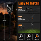 Solar Flame Lights Outdoor Waterproof 16 Pack Flickering Torches - Image 4