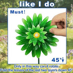 3 Pack Metal Flower Wind Spinner 18in Garden Stake Kinetic Yard Art - Image 5