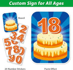 ComboJoy 16 Pcs Happy Birthday Yard Sign with Stakes, Personalized Age Plastic Signs with LED Lights, 20 Number Stickers & Colorful Letters, Weatherproof Birthday Decorations for Indoor & Outdoor Lawn - Image 3