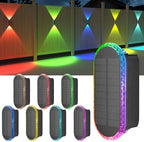 Ellasay Solar Fence Lights Backyard: 8-Pack Fence Lights Solar Powered 8 WRGB Color Modes - Up & Down Waterproof Solar Wall Lights for Outdoor/Yard/Poolside/Porch/Patio/Railing by ELLASAY