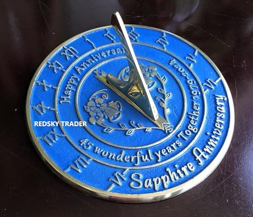 45th Anniversary Sundial Wedding Memorial Gift for Love Ones 8 inches Home and Garden Decor - Image 3