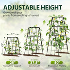 2 Pack 50" Tall A Frame Trellis for Climbing Plants Outdoor (50" X 17") – Heavy Duty Garden Adjustable Trellis, Metal Trellis for Cucumbers, Beans, Tomatoes, Grapes, and Vining Vegetables - Image 5