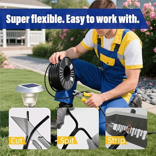 Extension Electrical Wire18/2 SPT-2W Bulk Lamp Cord, 300-Volt 18-Gauge, 100-feet Spool, Black,UL Listed… - Image 3
