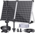 POPOSOAP 55W Solar Fountain Pump for Outdoor Pond, 480GPH Solar Pond Pump with Dry-Run Protection, Solar Powered Water Pump with PVC Tubing, 17Ft Cord for Ponds, Garden, Waterfall, Hydroponics by POPOSOAP
