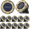 vighep Mini Solar Ground Lights, 12 Pack Solar Lights Outdoor Waterproof, Upgraded LED Flat Landscape Lighting for Outside Pathway Garden Patio Yard Driveway,Warm White by Vighep