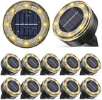 vighep Mini Solar Ground Lights, 12 Pack Solar Lights Outdoor Waterproof, Upgraded LED Flat Landscape Lighting for Outside Pathway Garden Patio Yard Driveway,Warm White by Vighep