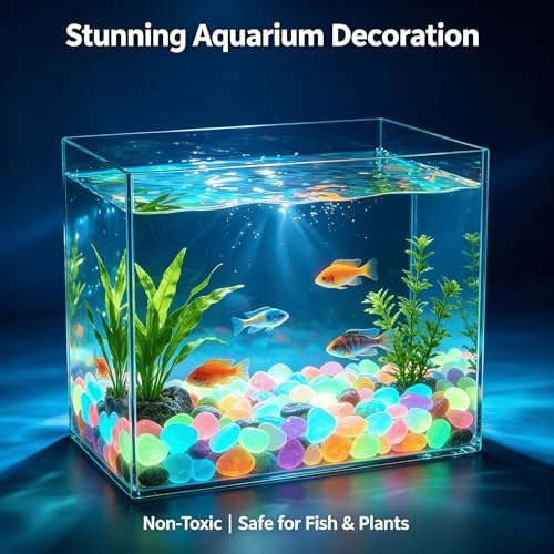 Glow in the Dark Rocks Outdoor Colorful Glow-in-the-Dark Garden Stones Night Guide Pebbles Glowing Pebbles for Garden Outdoor Fish Tank Aquarium Decorations (Orange,1000) - Image 5