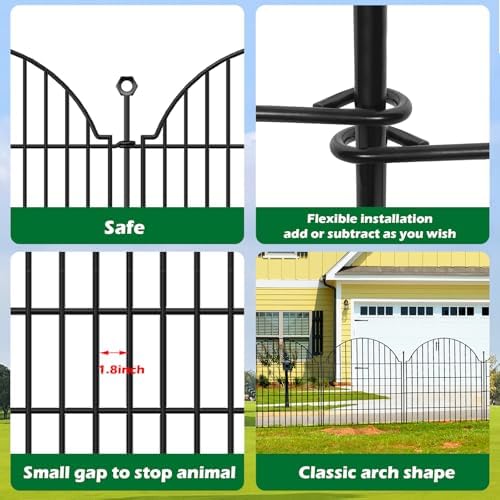 10 Panels No Dig Decorative Outdoor Garden Fence, 24in (H) x20ft (L) - Image 4
