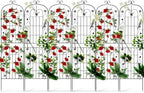 Blulu 6 Pack 87 x 20in Metal Garden Trellis for Climbing Plants Outdoor Tall Trellis Black Rustproof Decorative Plant Lattice Panels for Roses Jasmine Vine Flower Vegetable Support by Blulu