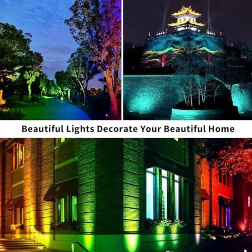 Led Beam Light - RGB Color Changing Rotation Spotlight, AC12V COB Tree Outdoor Flood Light, Garden Villa Courtyard Lawn Landscape Light(9w) - Image 7