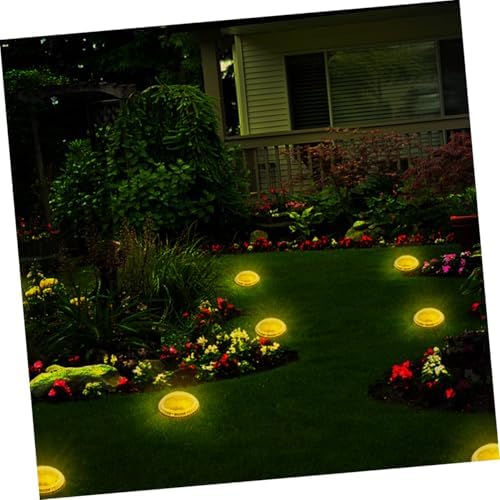 VILLCASE 4 Pack LED Solar Disk Ground Lights for Outdoor Garden Pathways - Image 4