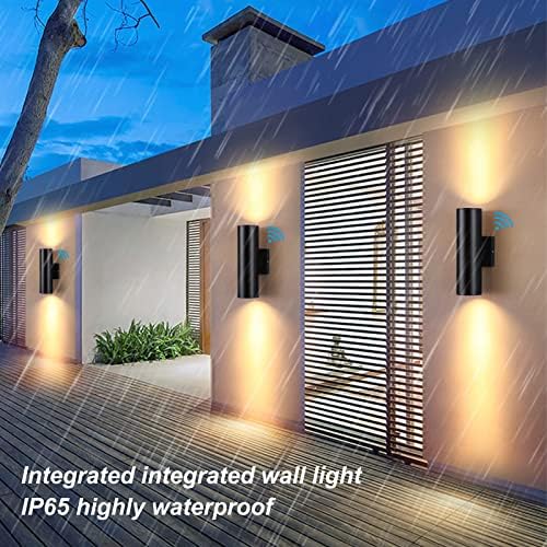 DAKAFUL Dusk to Dawn Outdoor Lighting Sensor Wall Lights 2Pack, 12W 2700K Integrated LED Cylinder Up Down Lights Outdoor, IP65 Waterproof Aluminum Wall Sconce Exterior Wall Light for Porch Patio etc. - Image 5