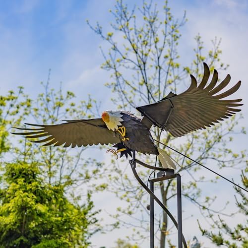 Large Rocking Animals with Flapping Wings Garden Stakes (Multicolor, XL Bald Eagle) - Image 4