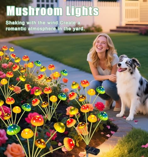 TEDOF 4 Pack 24 LED Solar Mushroom Lights for Outside Outdoor Decor - Image 4
