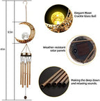 DesGully Solar Wind Chimes, Sun Wind Chime Outdoor Clearance w/Glowing Crackle Glass LED Unique Wind Bells for Outside Waterproof Chimes, Gifts for Her/Him (42" Long Metal Chimes)… - Image 6