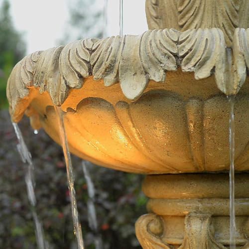 John Timberland Ibiza 62" Sandstone 3-Tier LED Outdoor Floor Large Fountain - Image 3